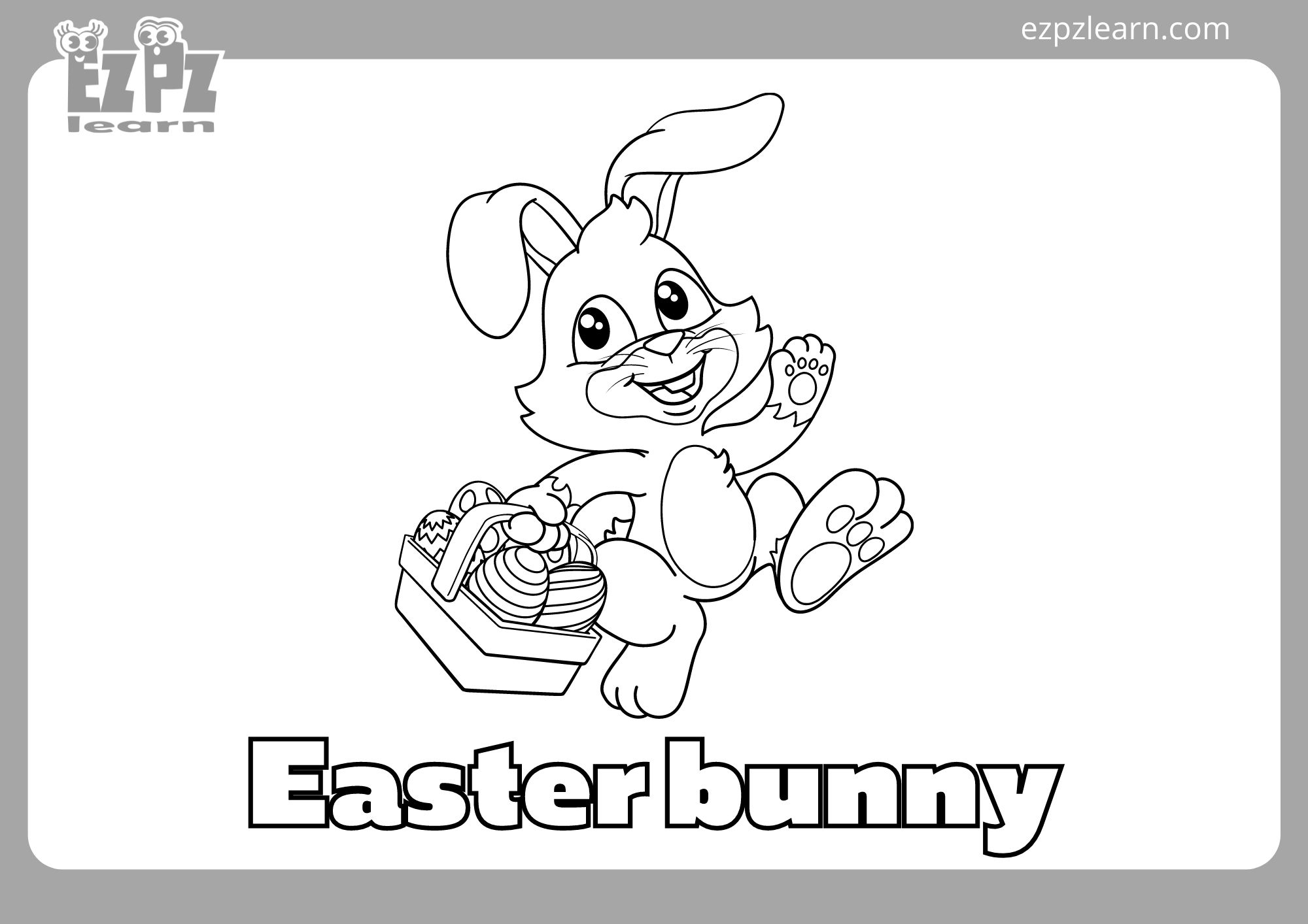 Easter bunny coloring page - Ezpzlearn.com
